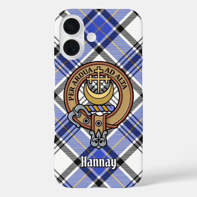 Clan Hannay Wappen über Tartan Case-Mate iPhone Hülle (Rückseite)