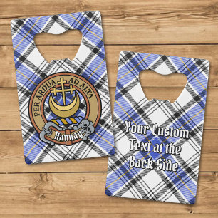 Clan Hannay Wappen über Tartan Geldbeutel Flaschenöffner