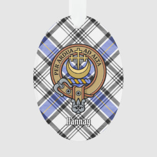 Clan Hannay Wappen über Tartan Ornament