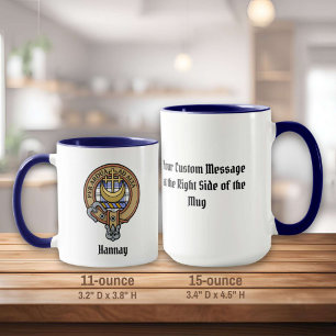 Clan Hannay Wappen über Tartan Tasse