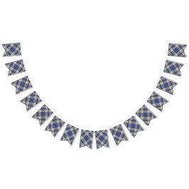 Clan Hannay weißer u. blauer Tartan Wimpelkette