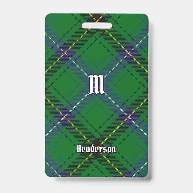 Clan Henderson Tartan Ausweis (Vorderseite)