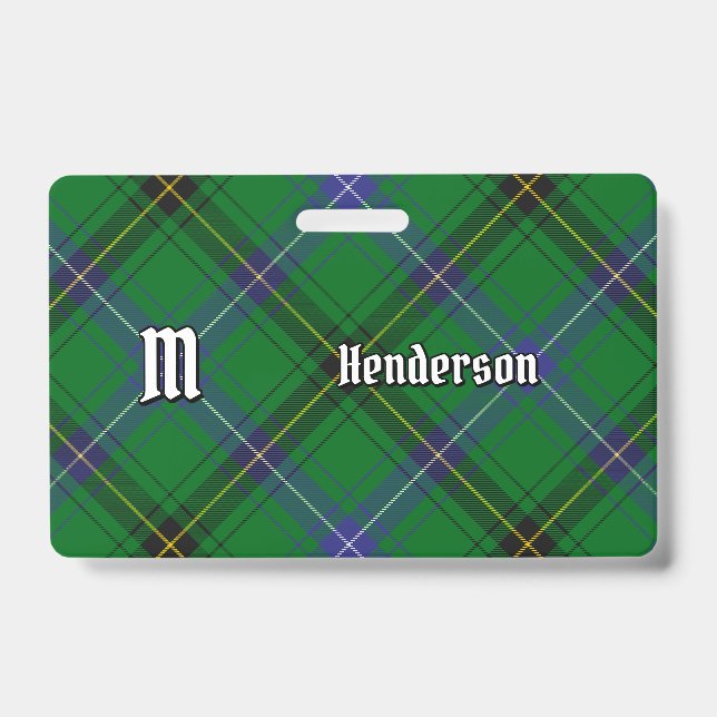 Clan Henderson Tartan Ausweis (Vorderseite)
