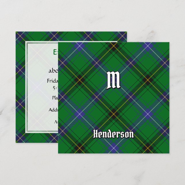 Clan Henderson Tartan Einladung (Vorne/Hinten)