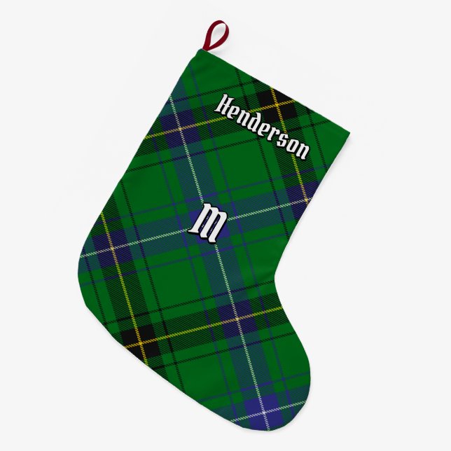 Clan Henderson Tartan Großer Weihnachtsstrumpf (Vorderansicht (hängend))