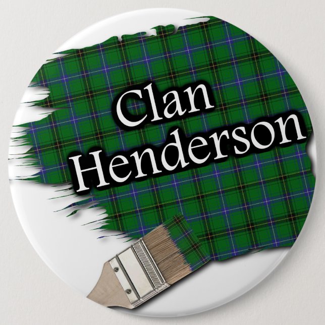 Clan Henderson Tartan Paint Brush Button (Vorderseite)