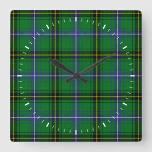 Clan Henderson Tartan Quadratische Wanduhr