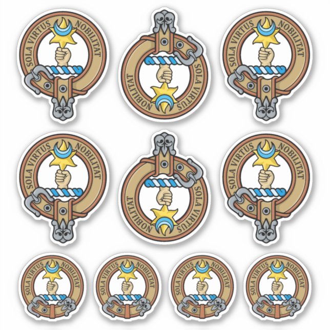 Clan Henderson Wappen Sticker Set (Vorderseite)