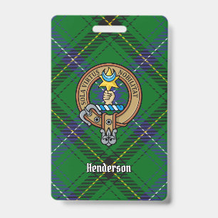 Clan Henderson-Wappen über Tartan Ausweis