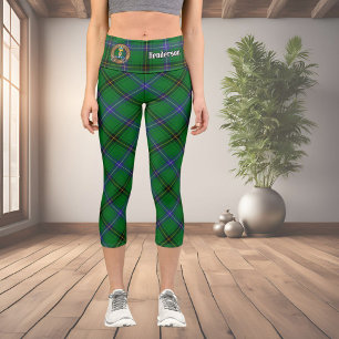 Clan Henderson Wappen über Tartan Capri Leggings