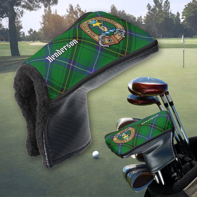Clan Henderson Wappen über Tartan Golf Headcover (Von Creator hochgeladen)