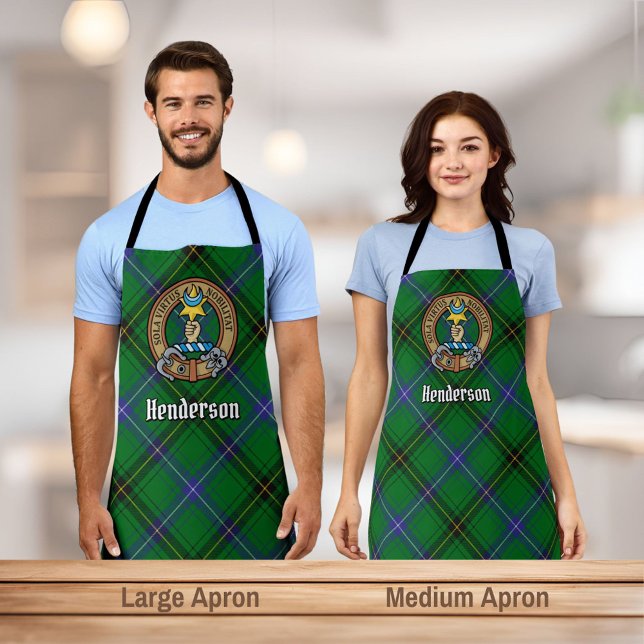 Clan Henderson Wappen über Tartan Schürze (Von Creator hochgeladen)