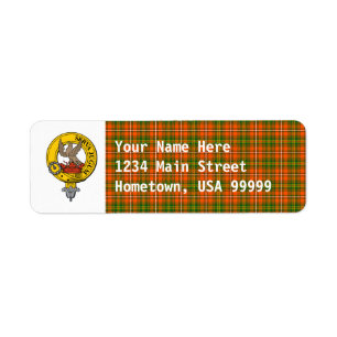 Clan heuen alten Tartan-Rücksendeadresse-Aufklebe
