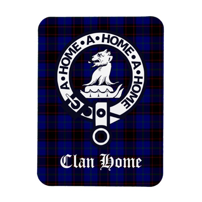 Clan Home Crest Badge and Tartan Magnet (Vertikal)