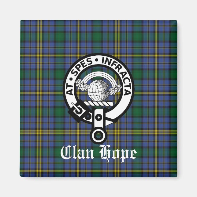 Clan Hope Wappen Abzeichen & Tartan Magnet (Vorne)