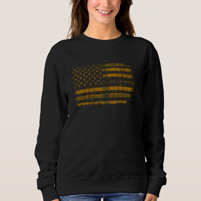 Clan Houston Scottish tartan, USA Flaggenkilometer Sweatshirt (Vorderseite)