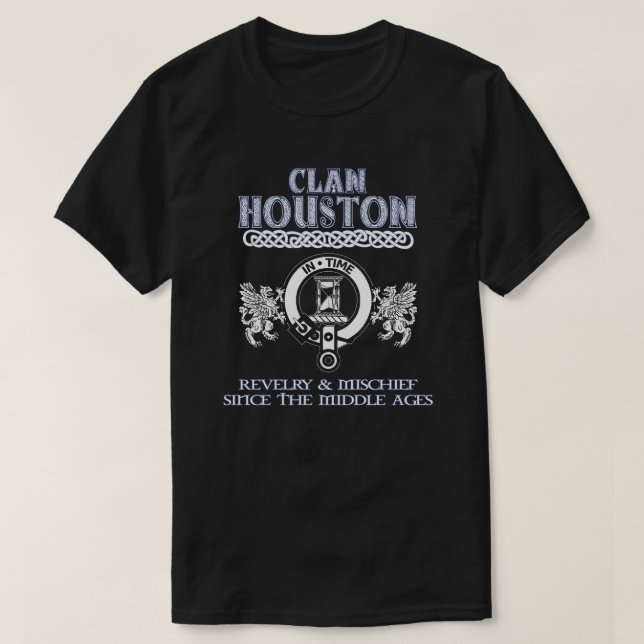 Clan Houston Wappen Schottischer Clans Schottische T-Shirt (Design vorne)