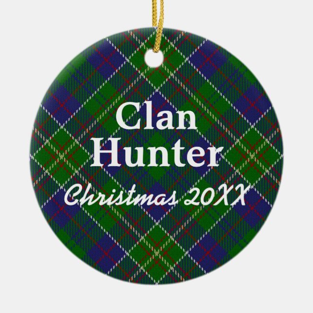 Clan Hunter Scottish Tartan Keramikornament (Vorne)