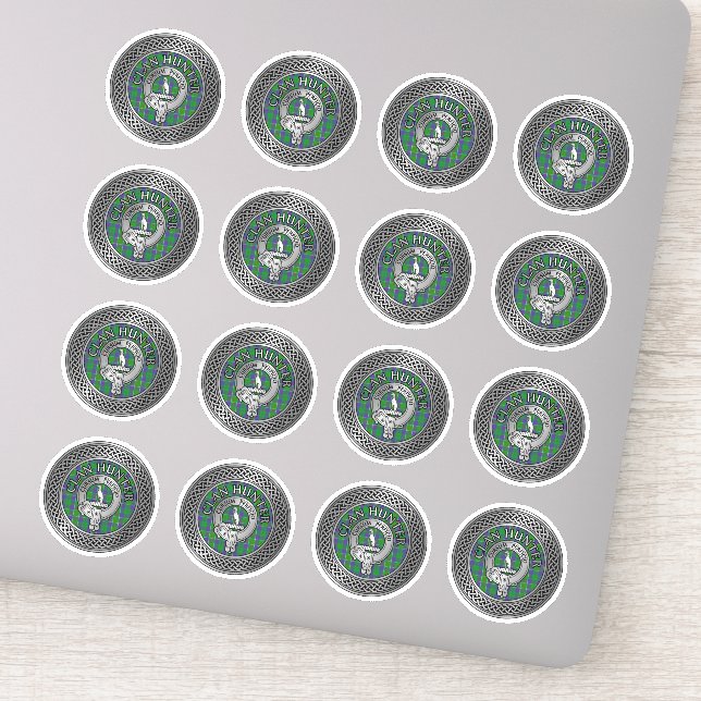 Clan Hunter Wappen & Tartan Knot Aufkleber (Detail)