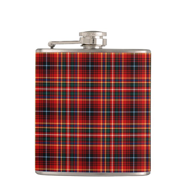 Clan Innes Bright Red Tartan Flachmann (Vorderseite)