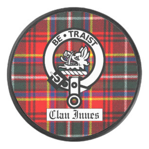Clan Innes Crest-Abzeichen und Tartan Eishockey Puck