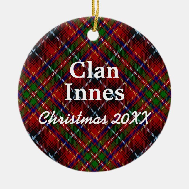 Clan Innes ScottishTartan Keramik Ornament (Vorne)