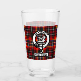 Clan Innes Wappen Abzeichen und Tartan Glas
