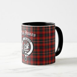 Clan Innes Wappen Abzeichen und Tartan Tasse