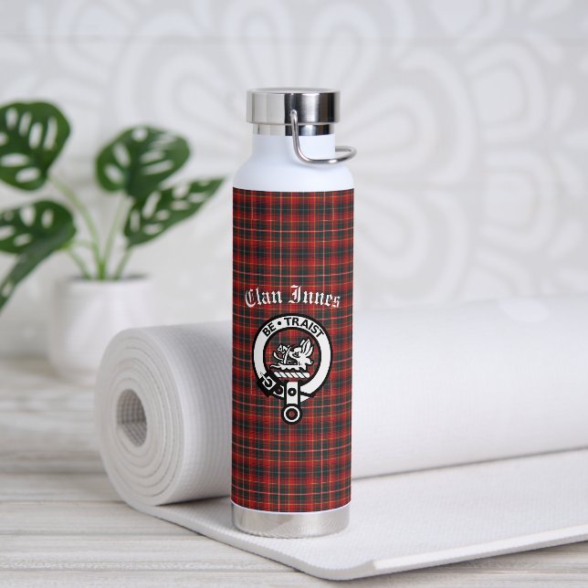Clan Innes Wappen Abzeichen und Tartan Trinkflasche (Yoga)