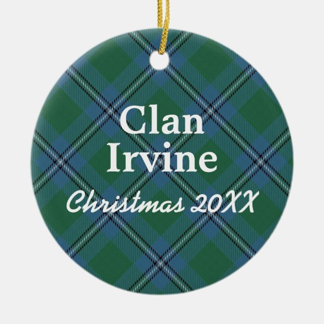 Clan Irvine Scottish Tartan Keramikornament (Vorne)
