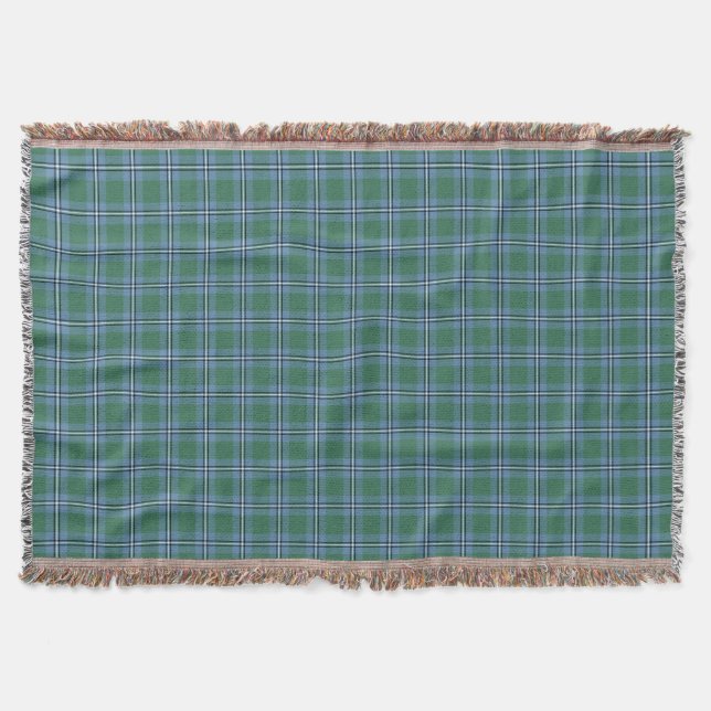 Clan Irvine Tartan Light Blue und Green Kariert Decke (Vorderseite)