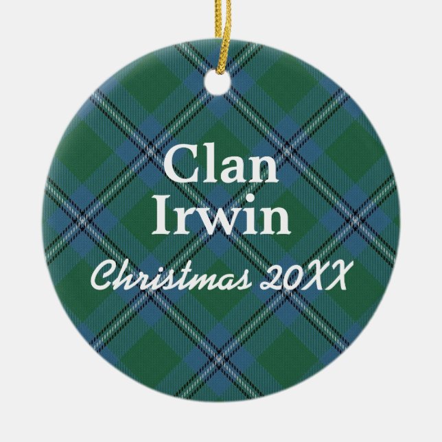 Clan Irwin ScottishTartan Keramikornament (Vorne)