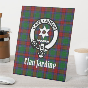 Clan Jardine Wappen Abzeichen und Tartan Sockelschild
