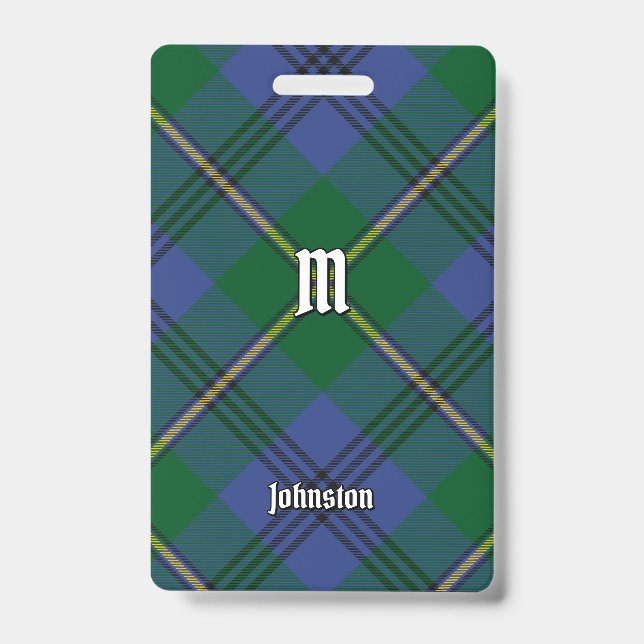 Clan Johnston Tartan Abzeichen Ausweis (Vorderseite)