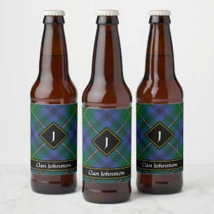 Clan Johnston Tartan Beer Bottle Label Bierflaschenetikett