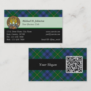 Clan Johnston Tartan Business Card Visitenkarte