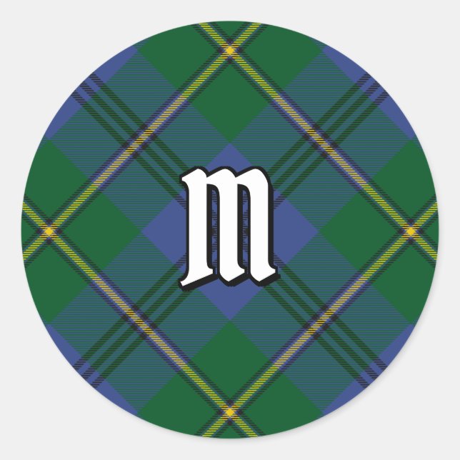 Clan Johnston Tartan Classic Round Sticker (Vorderseite)