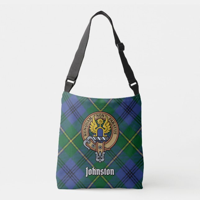 Clan Johnston Tartan Crossbody Bag Tragetaschen Mit Langen Trägern (Vorderseite)