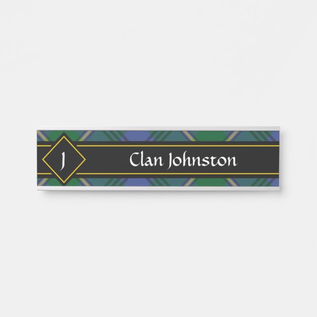 Clan Johnston Tartan Door Sign Türschild (Vorderseite )