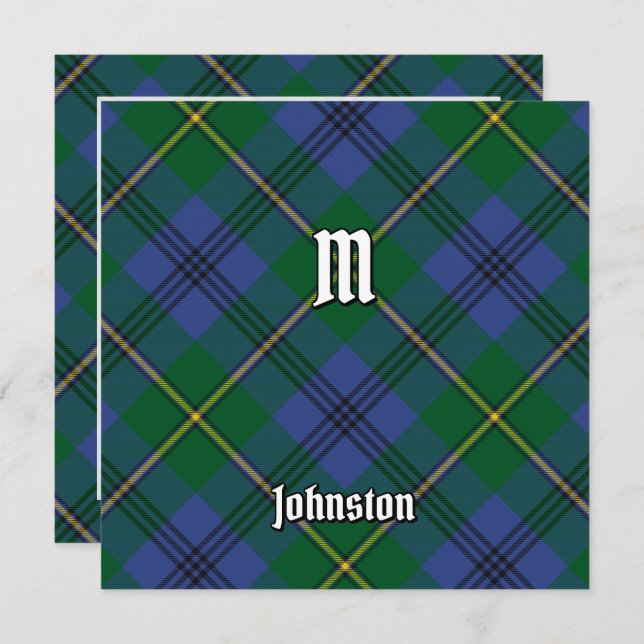 Clan Johnston Tartan Einladung (Vorne/Hinten)