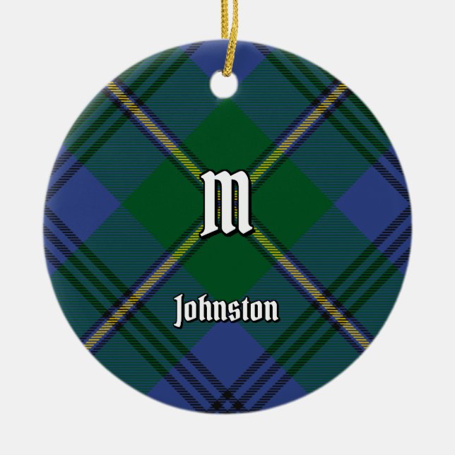 Clan Johnston Tartan Keramik Ornament (Vorne)