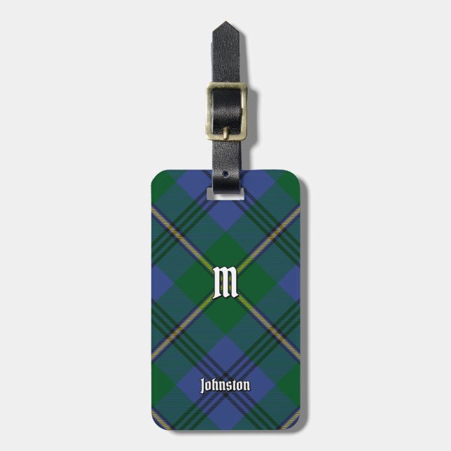 Clan Johnston Tartan Luggage Tag Gepäckanhänger (Vorderseite vertikal)