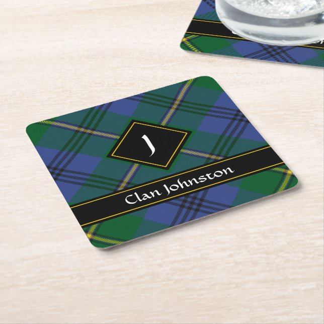 Clan Johnston Tartan Square Paper Untersetzer (angewinkelt)