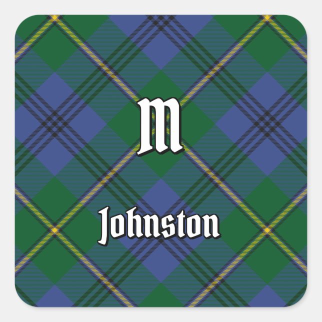 Clan Johnston Tartan Square Sticker (Vorderseite)