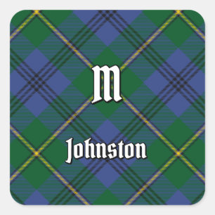 Clan Johnston Tartan Square Sticker