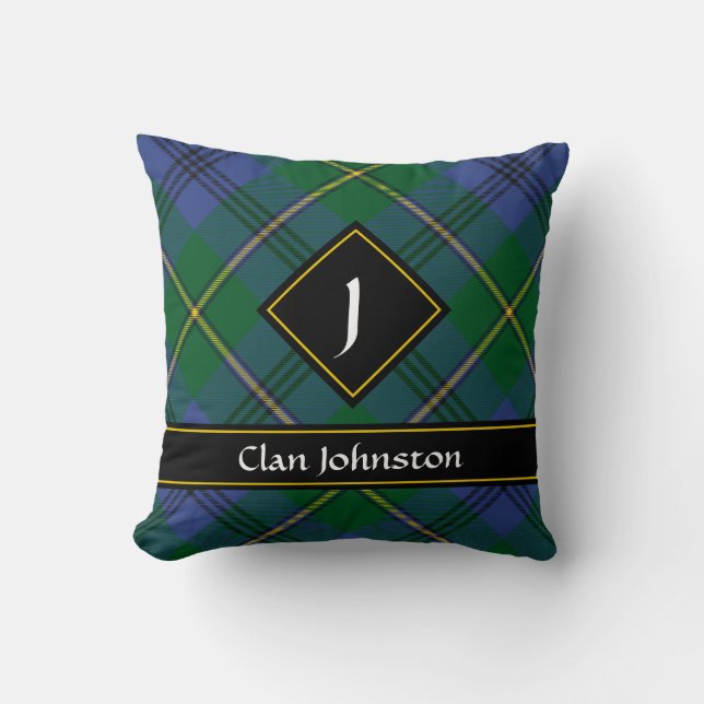 Clan Johnston Tartan Throw Pillow Kissen (Vorderseite)