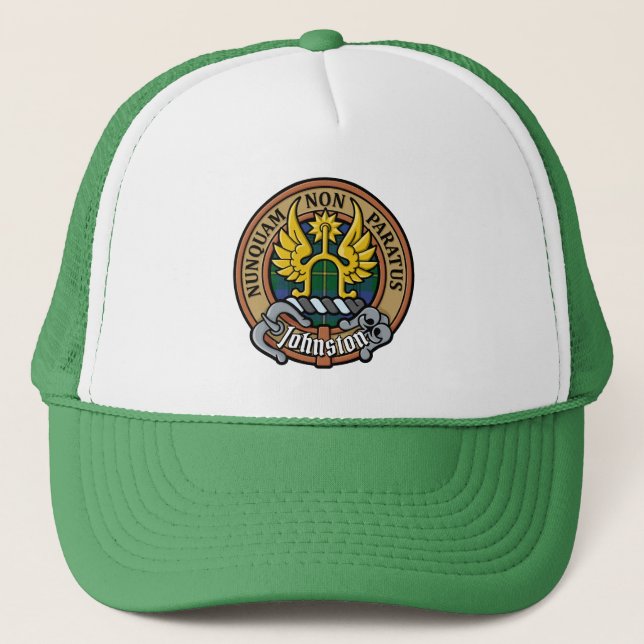 Clan Johnston Wappen Trucker Hat Truckerkappe (Vorderseite)