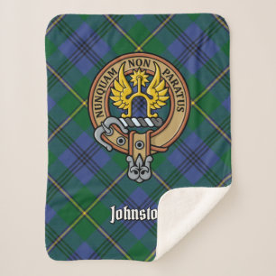 Clan Johnston Wappen über Tartan Sherpadecke