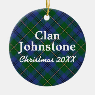 Clan Johnstone Scottish Tartan Keramikornament