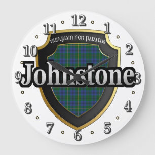 Clan Johnstone Tartan Scottish Dream Clock Große Wanduhr
